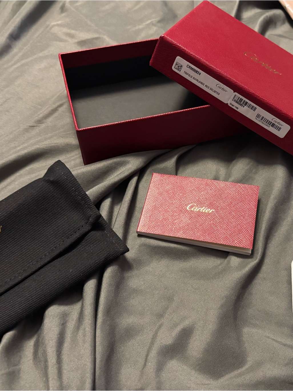 Cartier Calfskin Wallet Box Box Only With Black Travel Pouch And Booklet